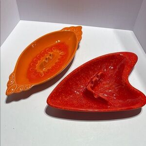 Orange and Red Decorative Vintage Ashtrays California USA